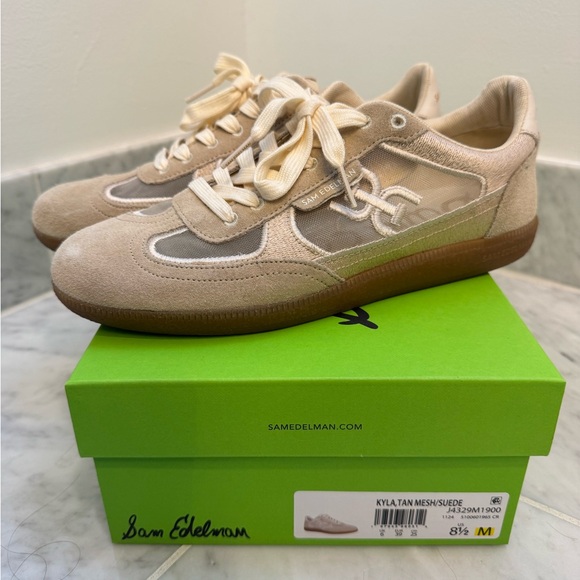 Sam Edelman Kyla Sneakers in Ivory/Honey Tan - Picture 1 of 10